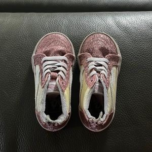 Vans toddler girl 8 glitter pink